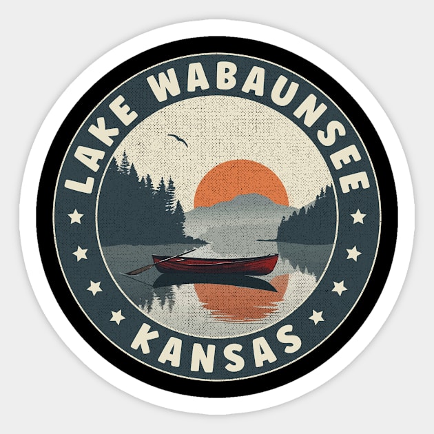 Lake Wabaunsee Kansas Sunset Sticker by turtlestart